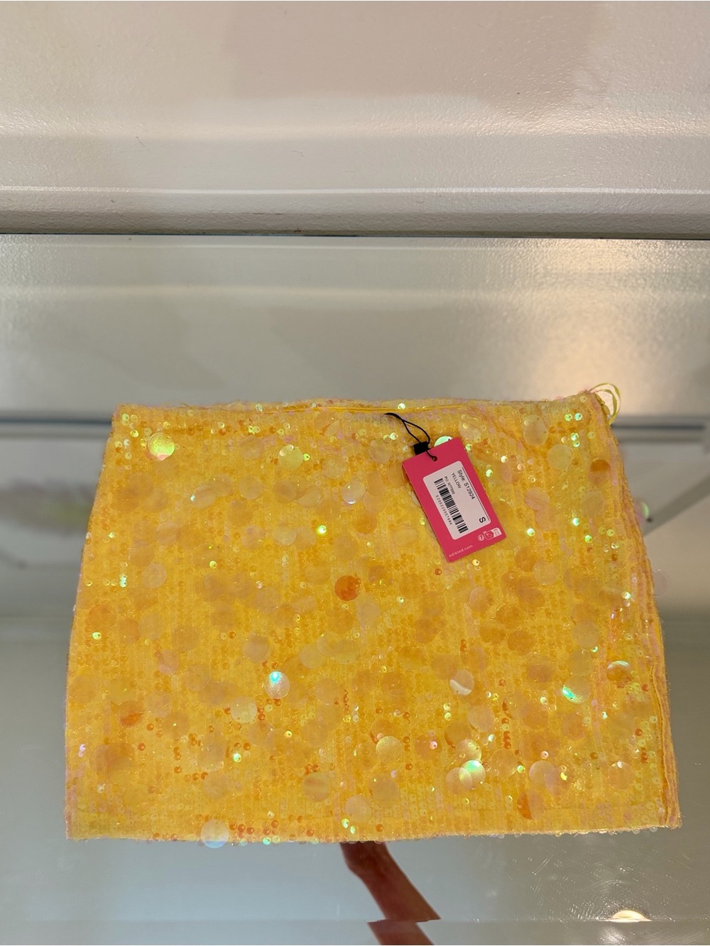 Sequin Mini Skirt in Yellow